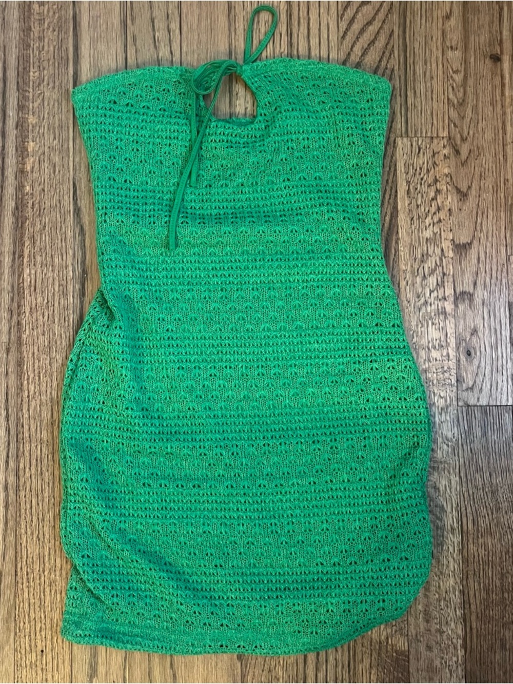 SHEIN Green Crochet Mini Dress